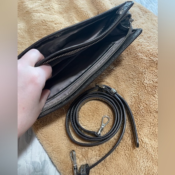 MICHAEL Michael Kors; Metallic Crocodile-Embossed Leather Convertible Handbag - Picture 9 of 17